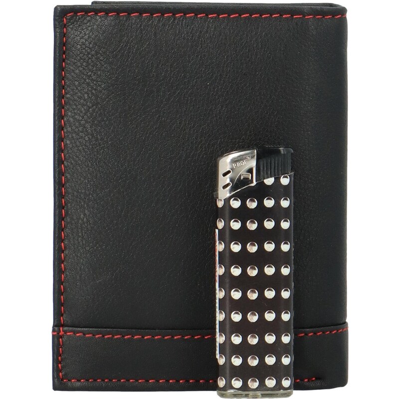 Pánská kožená peněženka černo/červená - Bellugio Eddie černá