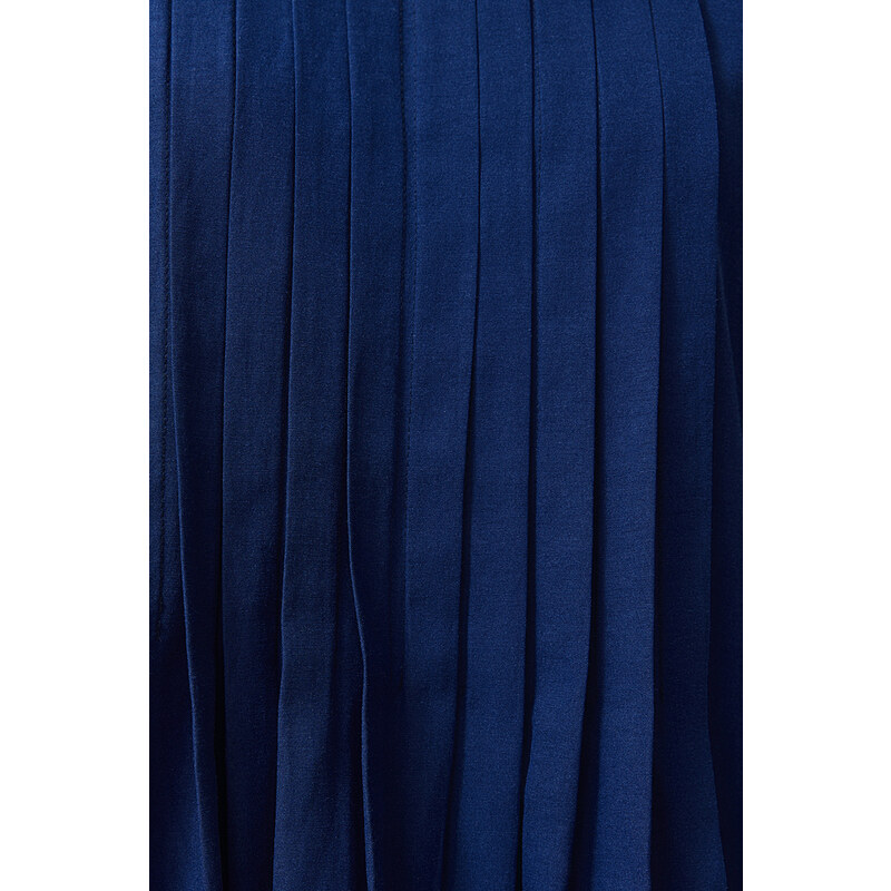 Trendyol Navy Blue Pleat Detailed Comfort Woven Dress