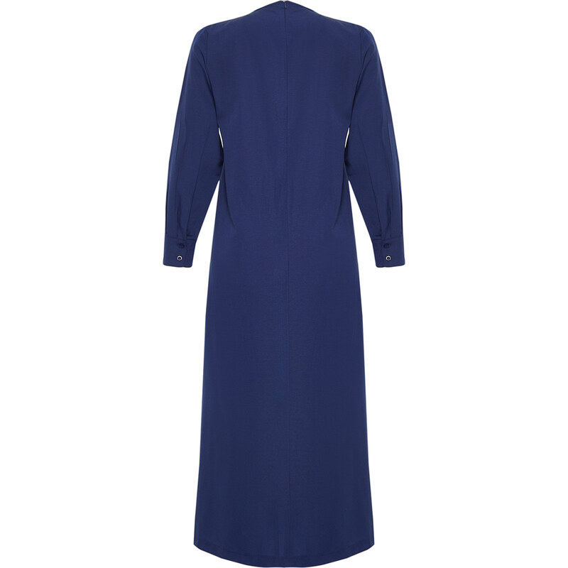 Trendyol Navy Blue Pleat Detailed Comfort Woven Dress