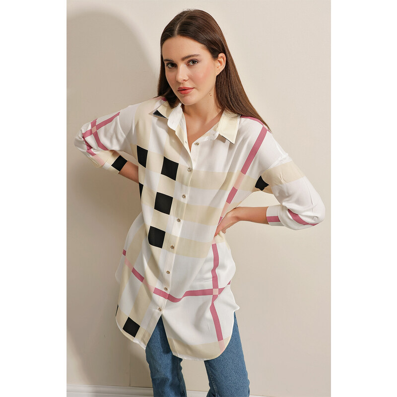 Bigdart 5599 Patterned Tunic - Pink