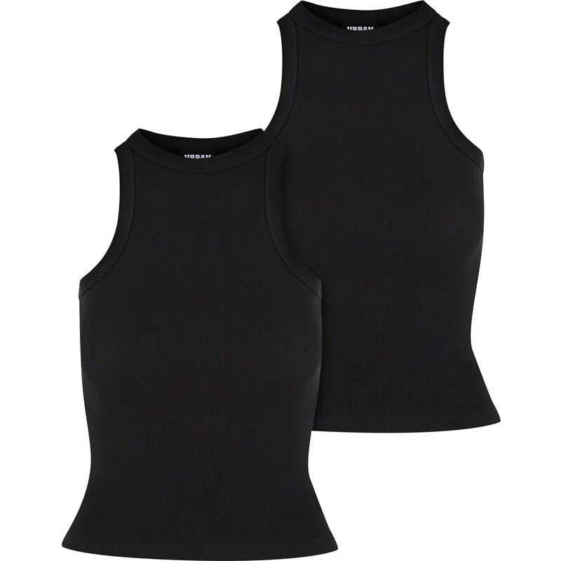 UC Ladies Dámské tílko Racer Back Rib - 2 Pack černé+černé