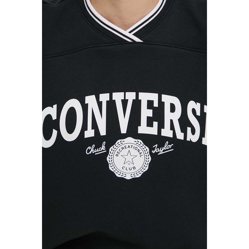 Mikina Converse dámská, černá barva, s potiskem