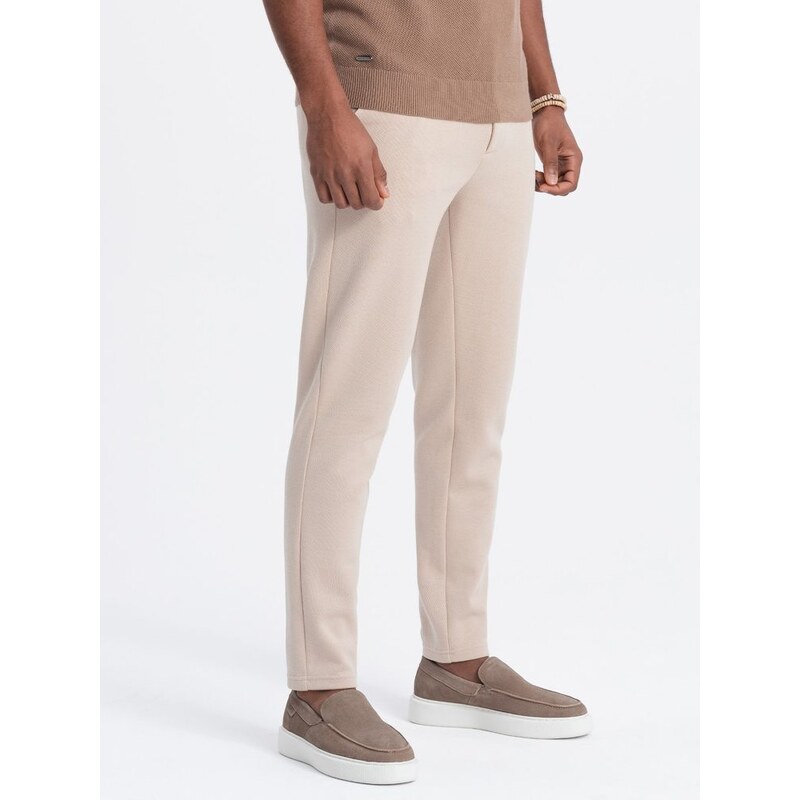 Ombre Clothing Béžové chinos kalhoty V2 PACP-0168