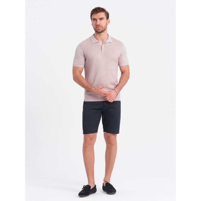 Ombre Clothing Granátové chinos kraťasy V1 SRCS-0128