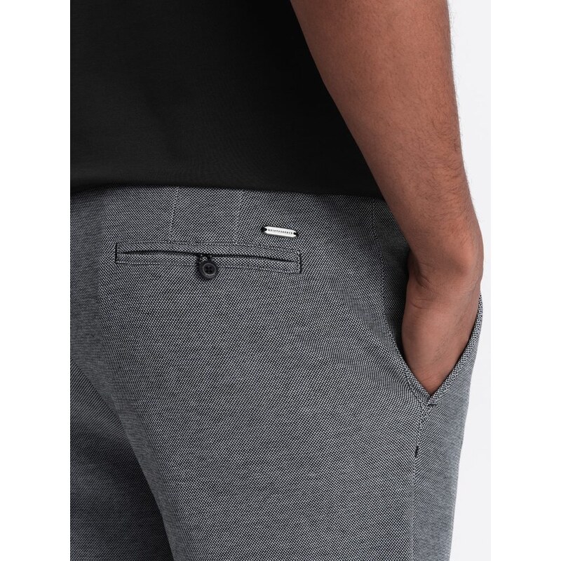 Ombre Clothing Černé chinos kraťasy V2 SRCS-0127