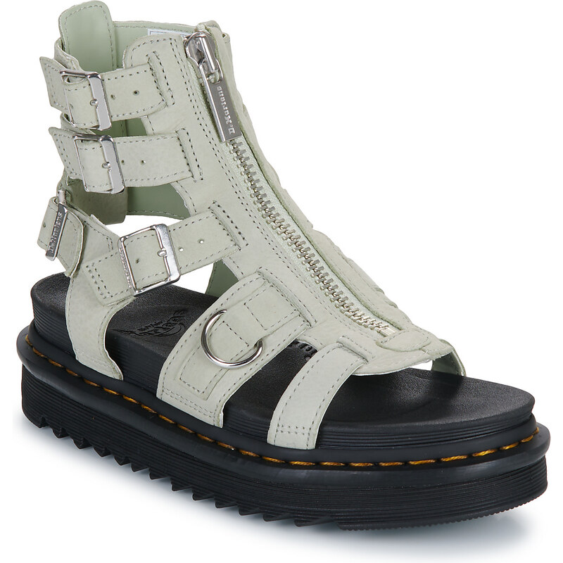 Dr. Martens Sandály na klínku Olson Smoked Mint Tumbled Nubuck 90612049