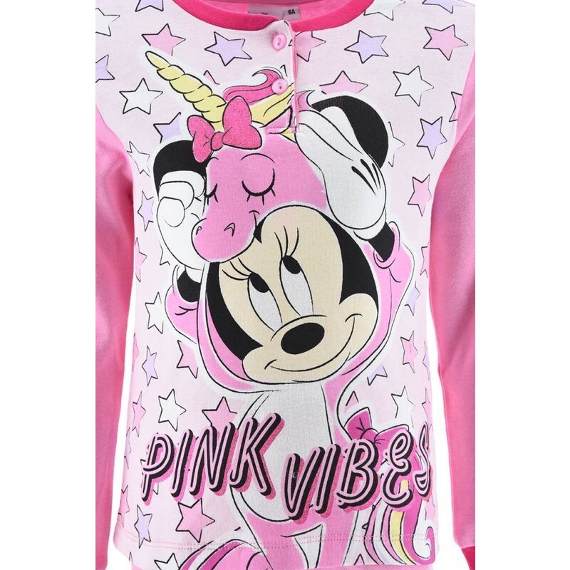 DISNEY SVĚTLE RŮŽOVÉ BAVLNĚNÉ PYŽAMO MINNIE MOUSE Světle růžová