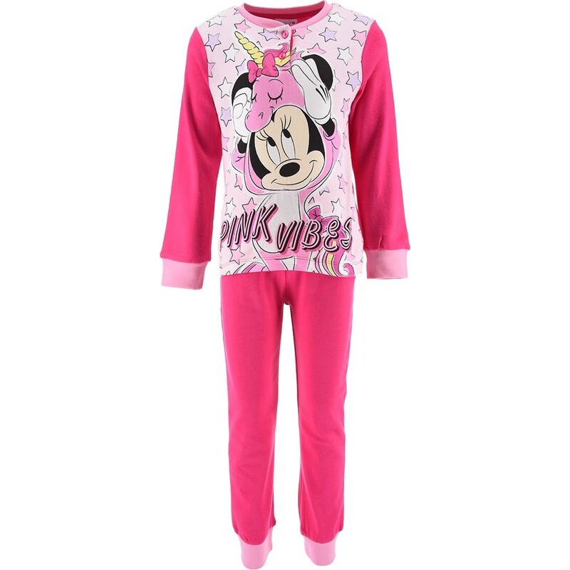 TMAVĚ RŮŽOVÉ DLOUHÉ BAVLNĚNÉ PYŽAMO DISNEY - MINNIE MOUSE Tmavě růžová