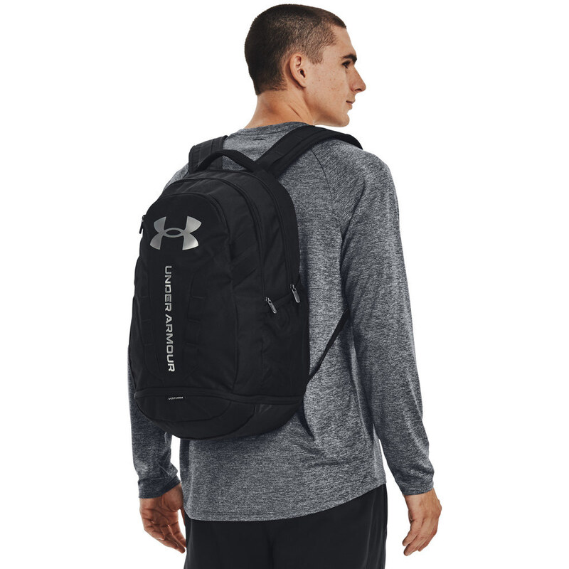 Under Armour Hustle 5.0 Backpack | Black/Black/Silver