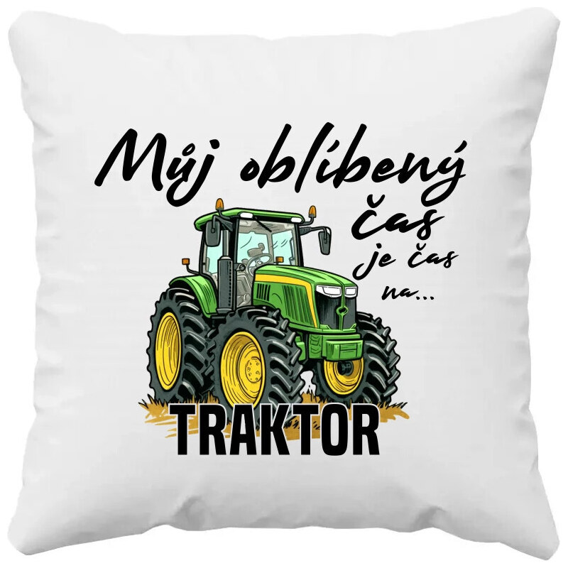 Garibald Můj oblíbený čas - je čas na traktor - polštář s potiskem