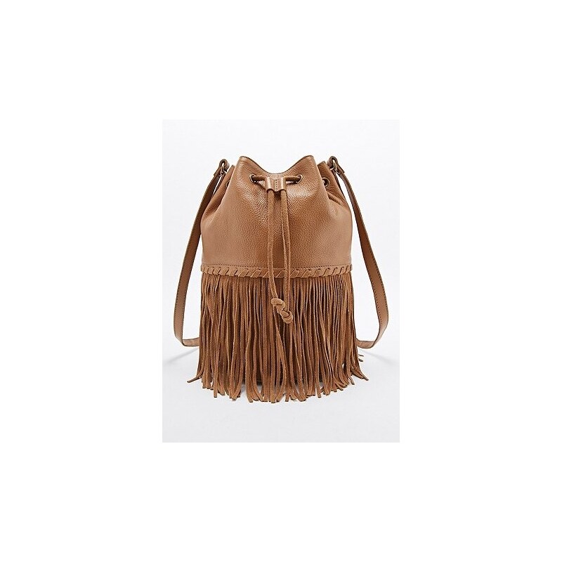 Ecote Suede and Leather Fringe Duffle Bag in Tan