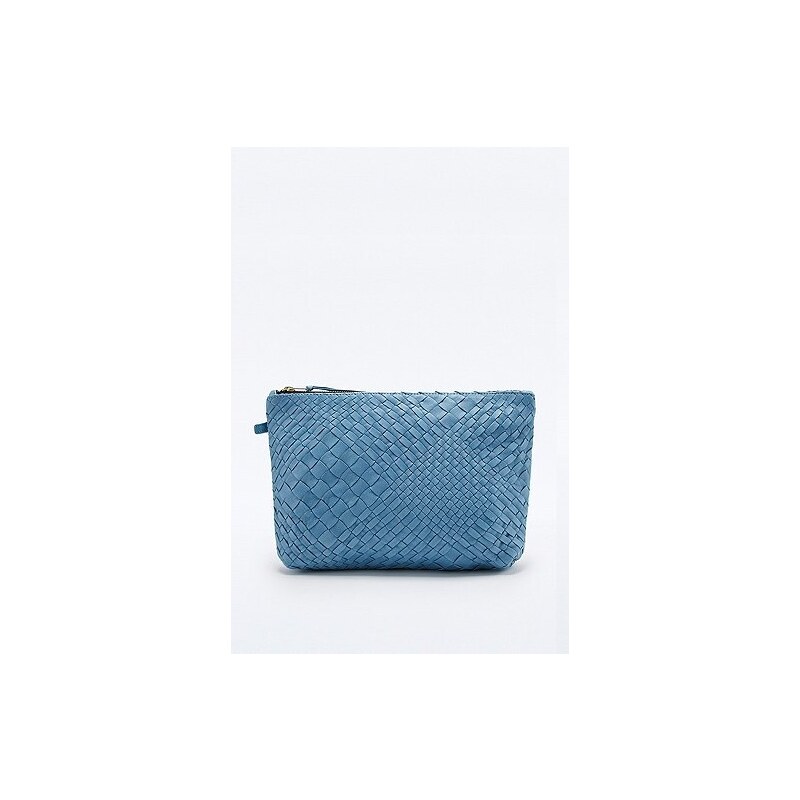 Claramonte Blue Leather Wallet Clutch Bag