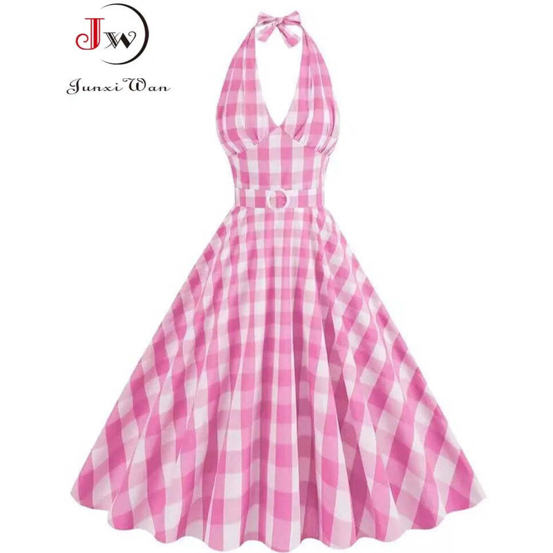 JwC Fashion Áčkové pin-up retro šaty s potiskem JW906