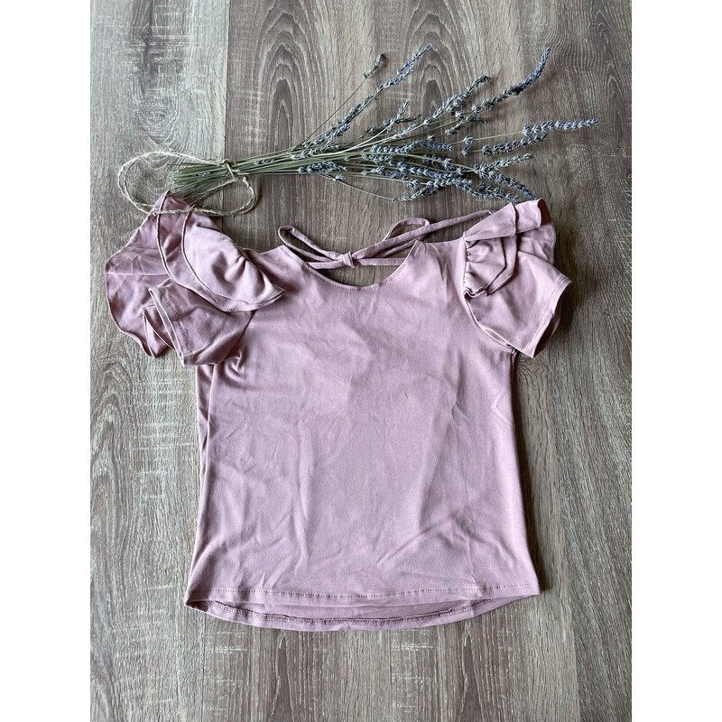 Baby Powder Handmade Tričko s mašlí a krátkým rukávem růžové 104 růžová