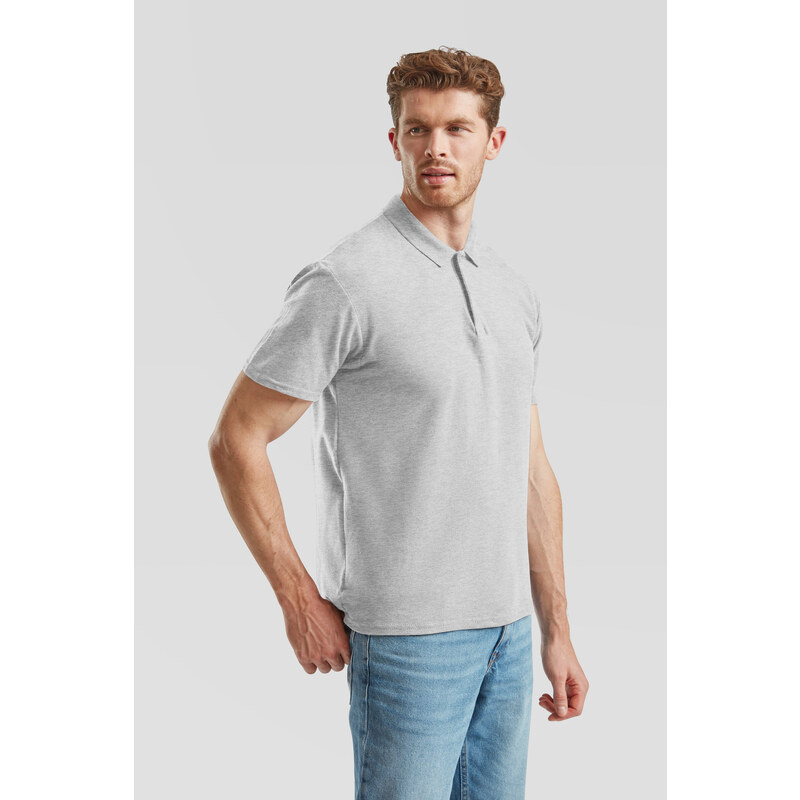 Fruit of the Loom Light Grey Men's Polo Shirt Original Polo Friut of the Loom