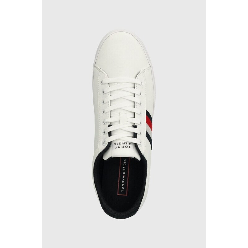 Tenisky Tommy Hilfiger ICONIC VULC STRIPES MESH bílá barva, FM0FM05072