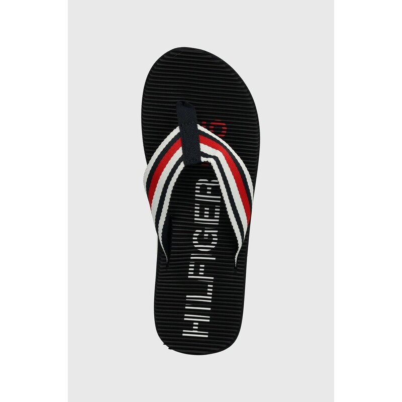 Žabky Tommy Hilfiger MASSAGE FOOTBED OLY BEACH SANDAL pánské, tmavomodrá barva, FM0FM05025