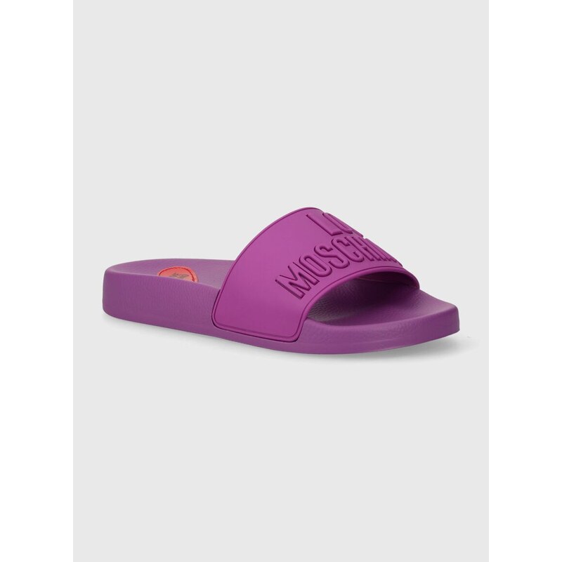 Pantofle Love Moschino dámské, fialová barva, JA28052G0II15652