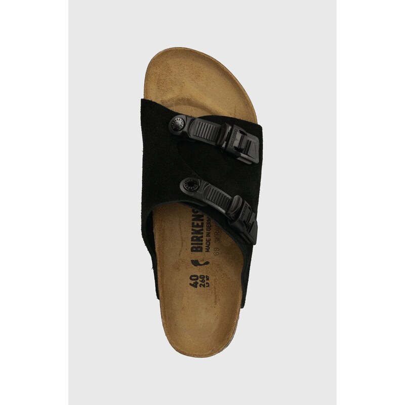 Semišové pantofle Birkenstock Zürich dámské, černá barva, 1026783