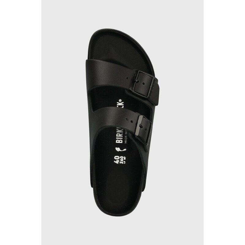 Kožené pantofle Birkenstock Arizona dámské, černá barva, 1026843