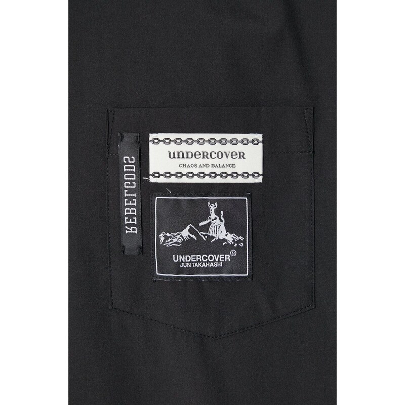 Košile Undercover Shirt pánská, černá barva, relaxed, s klasickým límcem, UC1D4404