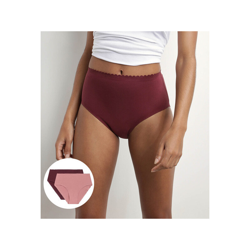 Dámské boxerky 2ks DIM BODY TOUCH HIGHWAIST BRIEF - DIM - fialová