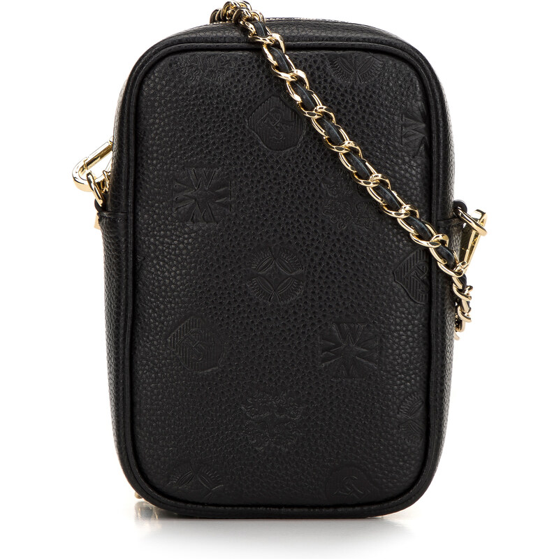 Kožená mini kabelka s monogramem Wittchen, černá, přírodní kůže