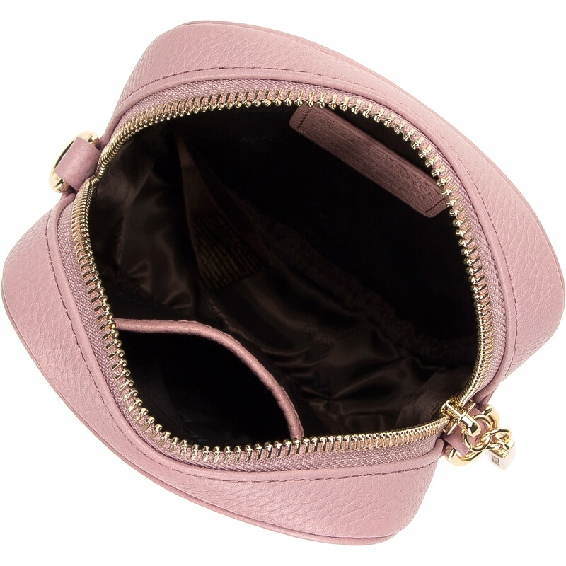 Kožená mini kabelka s monogramem Wittchen, světle růžový, přírodní kůže
