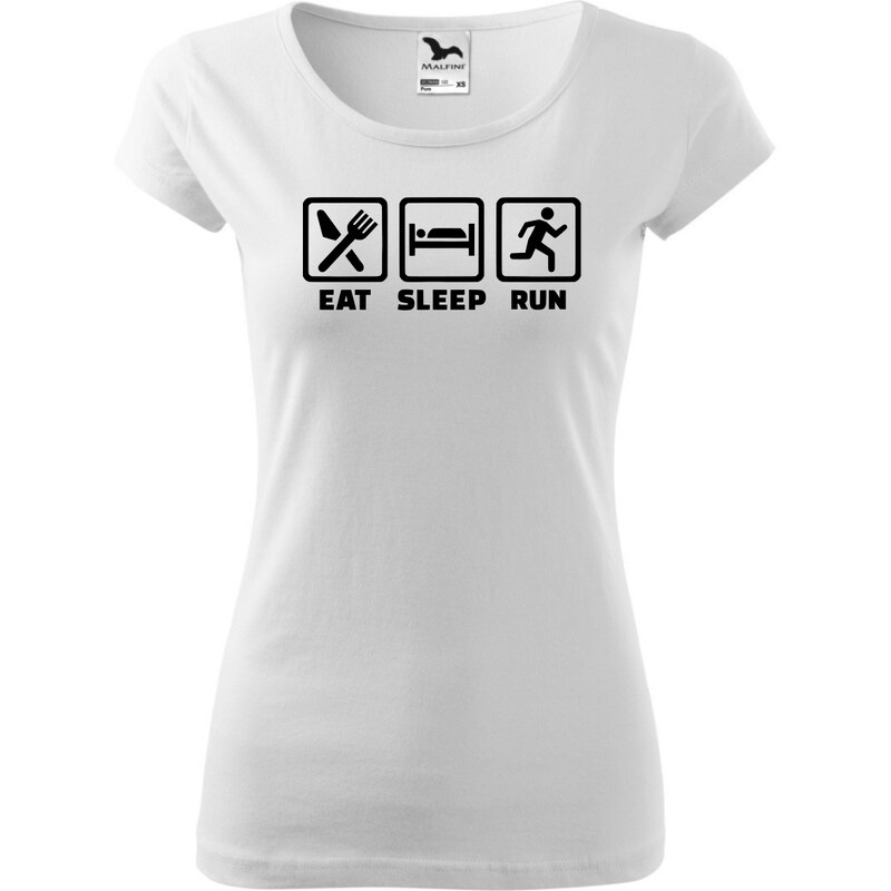 Fenomeno Dámské tričko Eat sleep run - bílé