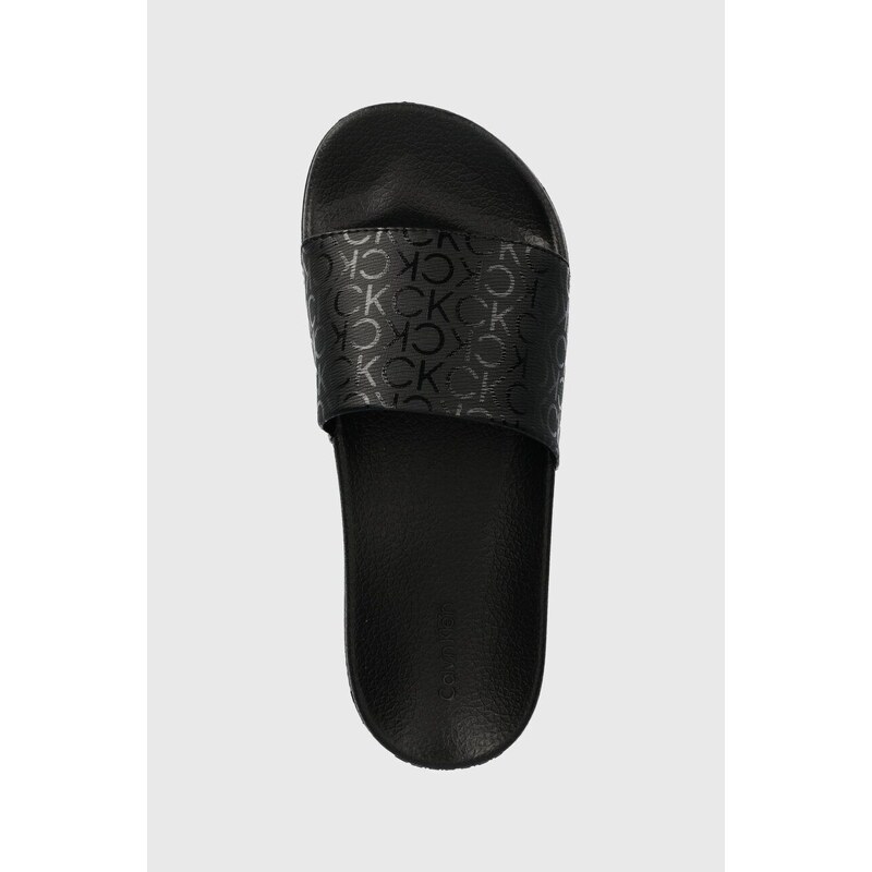 Pantofle Calvin Klein POOL SLIDE EPI MONO dámské, černá barva, HW0HW01974