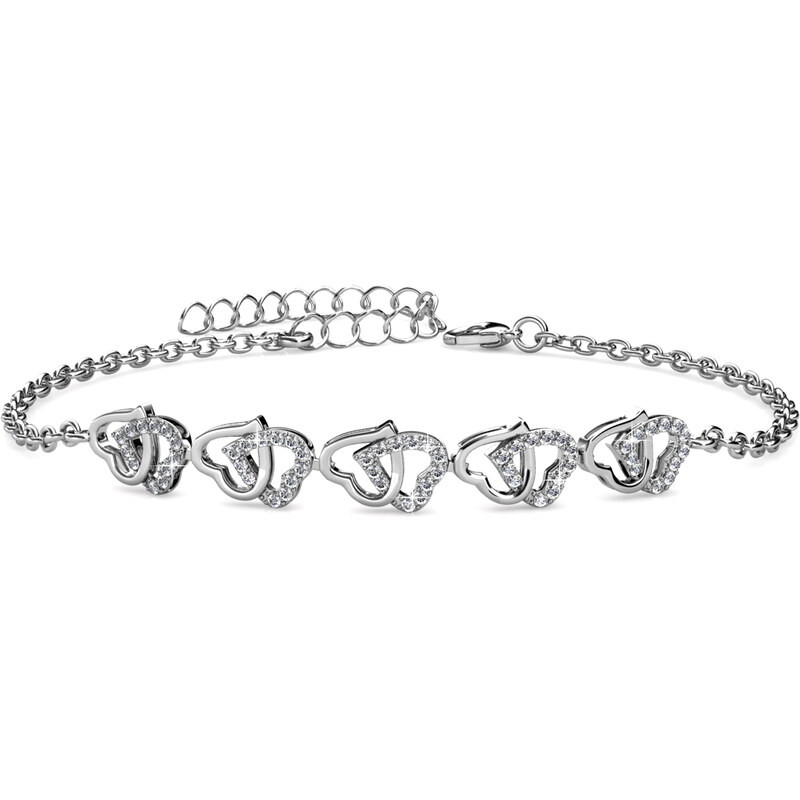 ELENYS Royal Fashion zlacený náramek 18k bílé zlato s krystaly 90592176