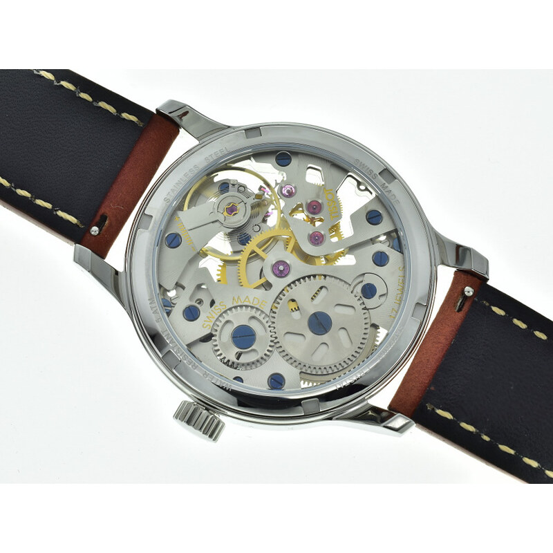 Švýcarské skeletové hodinky se strojkem, unikátní SWISS UNITAS 6497-1
