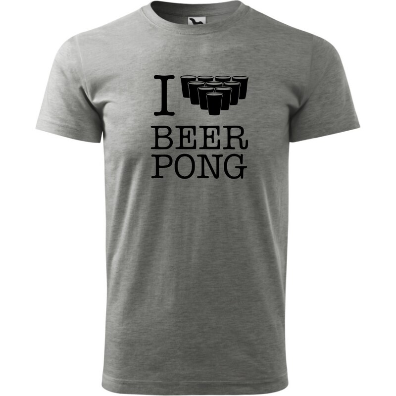 Fenomeno Pánské tričko - I love beerpong - šedé