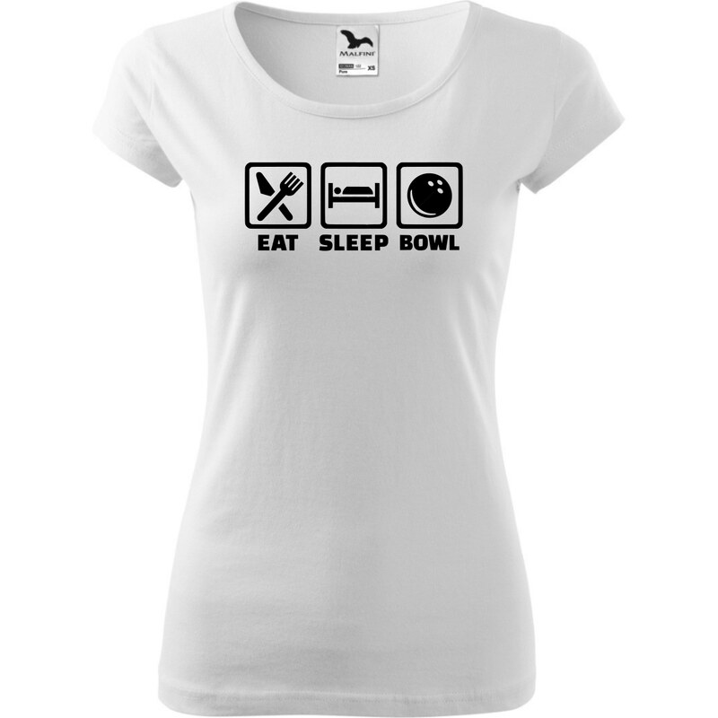Fenomeno Dámské tričko Eat sleep bowl - bílé