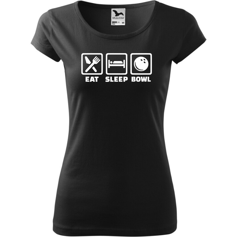 Fenomeno Dámské tričko Eat sleep bowl - černé