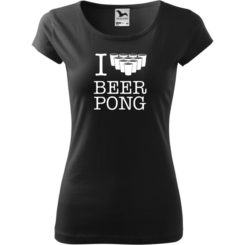 Fenomeno Dámské tričko I love beerpong - černé