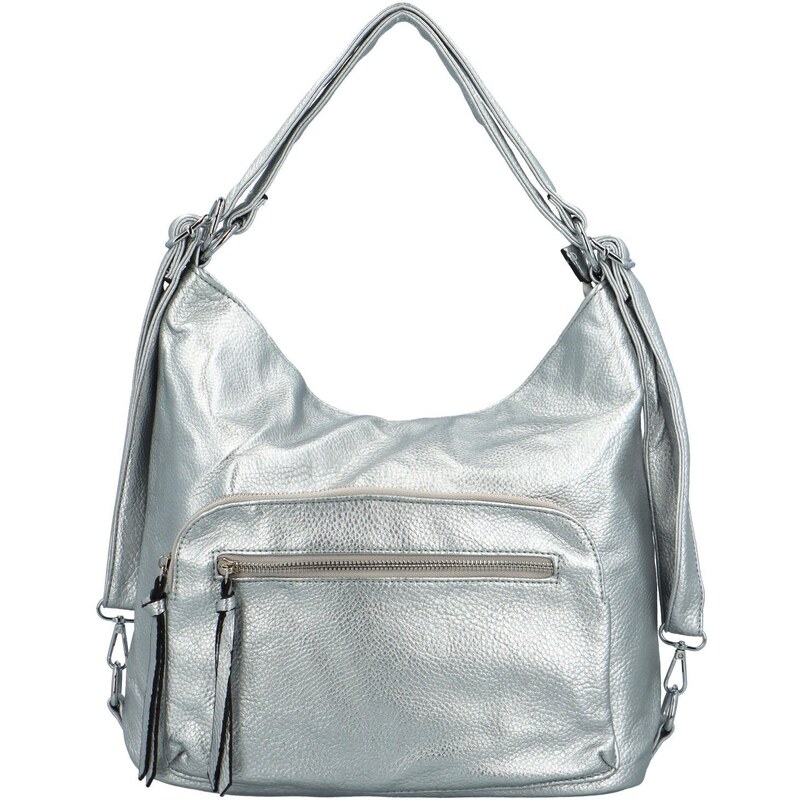 Firenze Trendy dámský kabelko-batoh Wilhelda, stříbrná