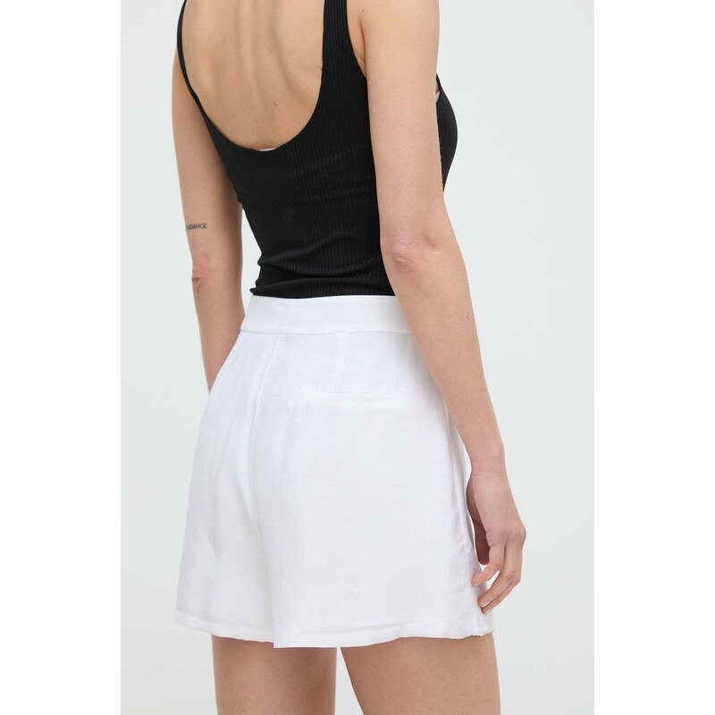 Kalhotová sukně Armani Exchange bílá barva, high waist, 3DYS66 YN9RZ