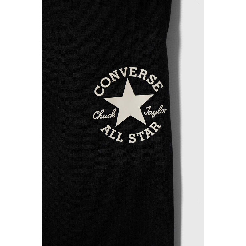 Dětské tepláky Converse černá barva, s aplikací