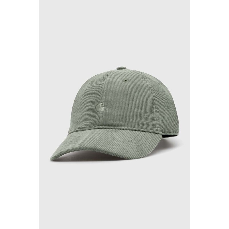 Bavlněná baseballová čepice Carhartt WIP Harlem Cap zelená barva, I028955.1YFXX