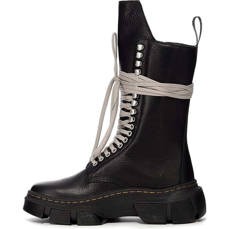 Kotníkové boty Rick Owens x Dr. Martens 1918 Calf Length Boot pánské, černá barva, DM01D7808