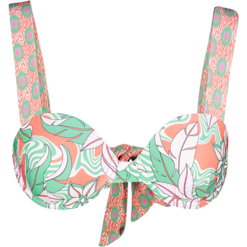 Trendyol Floral Patterned Balcony Push Up Bikini Top