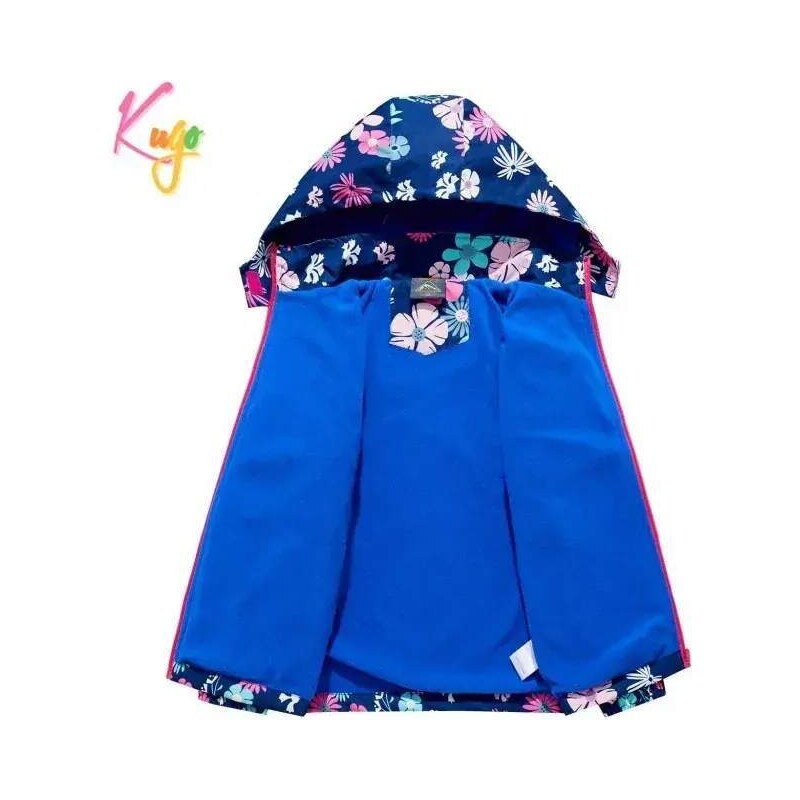 Dívčí šusťáková bunda zateplená Kugo B2857, tm. modrá