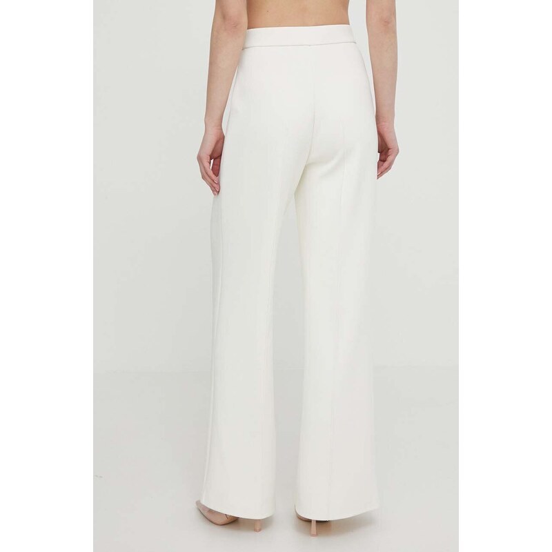 Kalhoty Calvin Klein dámské, béžová barva, široké, high waist