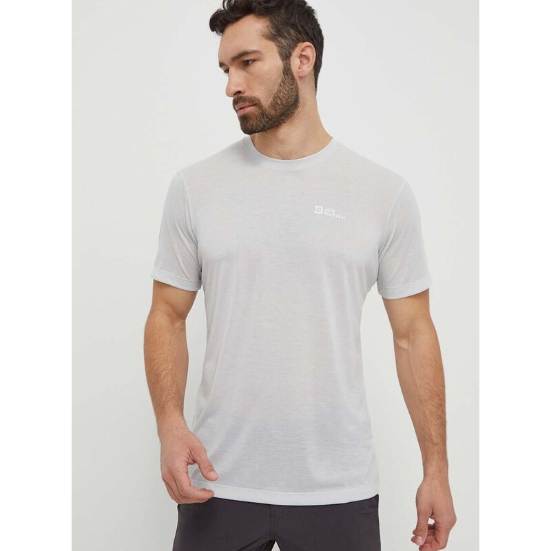 Sportovní tričko Jack Wolfskin Vonnan šedá barva, 1809951