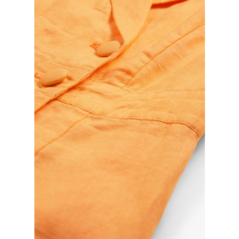 bonprix Košilové šaty s čistého lnu Oranžová