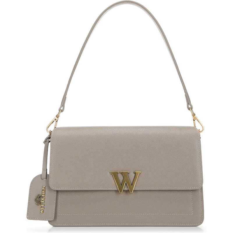 Dámská kožená kabelka s písmenem "W" Wittchen, béžovo-zlatá, přírodní kůže