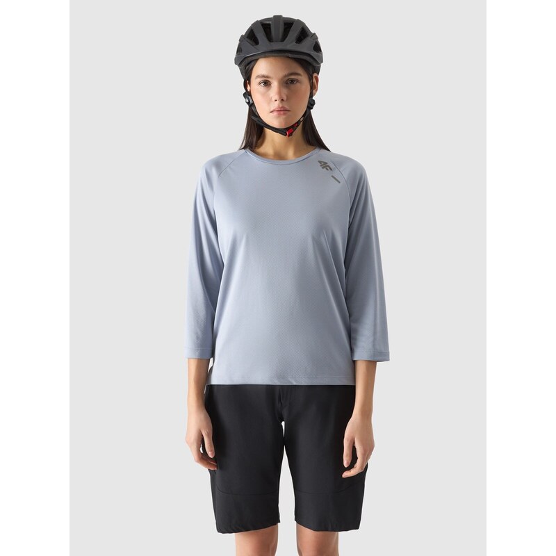 4F Dámské cyklistické rychleschnoucí tričko s dlouhými rukávy - modré