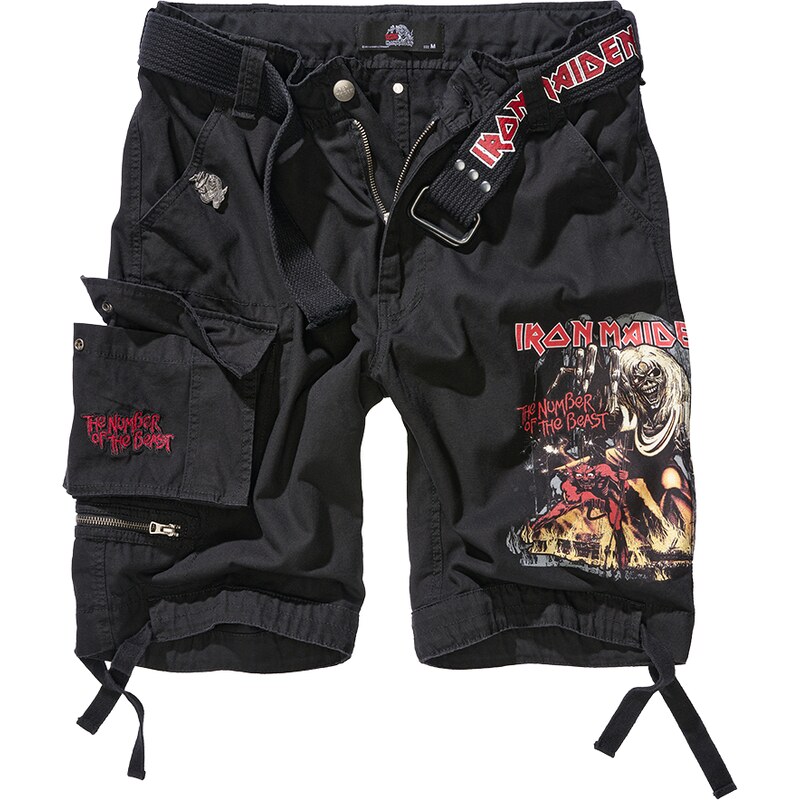 BRANDIT kraťasy Iron Maiden Savage Shorts The Number of The Beast black edition černé