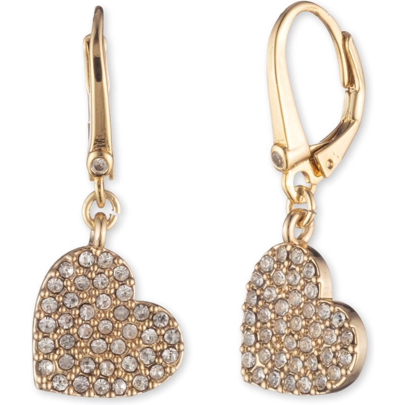 DKNY Náušnice HEART zlatá / průhledná 90880535